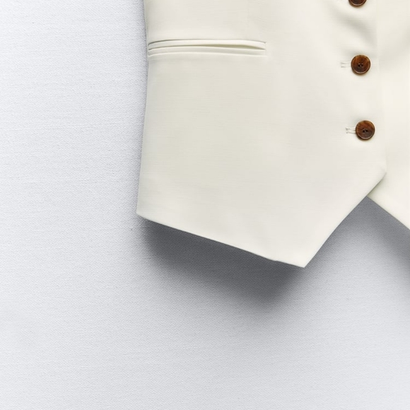 Zara tailored waistcoat (vest) ecru size S available BNWT - Picture 5 of 5